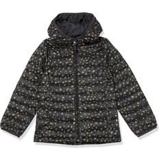 Stars Outerwear Amazon Essentials Toddler Girls' Hooded Puffer Jacket - Black Stars