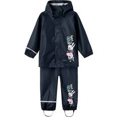 Name It Regnkläder m. Hängslen - PU - NmmJetsu PeppaPig - Dark