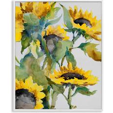 Stupell Industries Bright Blooming Sunflowers White Framed Art 11x14"