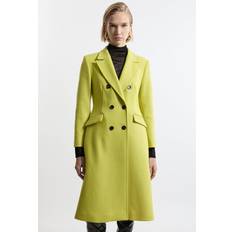 Karen Millen Men Outerwear Karen Millen Petite Premium Manteco Wool Tailored Midi Coat - Green