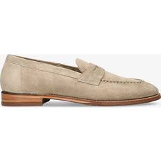 Grenson Low Shoes Grenson Mens Beige Floyd Penny-slot Leather Loafers