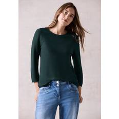 Pullover Cecil Damen Strukturshirt - Fir Green