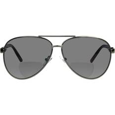 Foster Grant Men's Aviator Reading Sunglasses - Gunmetal Gray