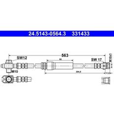 Kitkajarrutukset ATE Jarruletku 24.5143-0564.3 VW AUDI SKODA