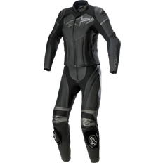 Women Motorcycle Suits Alpinestars Stella GP Plus 2-Piece Leather Suit Black-Metallic Gray Woman