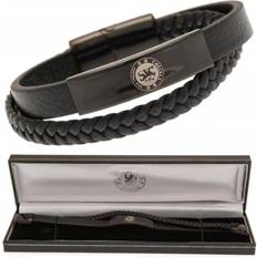 CHELSEA Chelsea black ion plated leather fashion bracelet