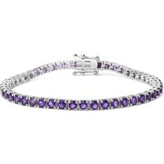 Purple Bracelets Haus of Brilliance 925 Sterling Silver 3/8 Ctw Created Purple Amethyst Tennis Bracelet -7.25"