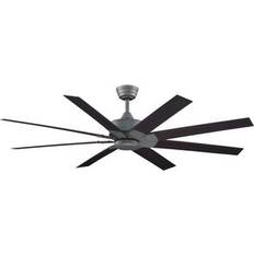 Fans Fanimation Levon 64-in Galvanized with Dark Walnut Blades 8-Blade