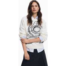 Desigual Men Sweaters Desigual Brushstroke Sweater - White