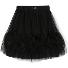 Twinset Rose-Appliqué Tutu Skirt - Kids - Black