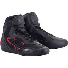 Man Motorcycle Boots Alpinestars Faster-3 Rideknit Shoes Black Dark Grey Bright Red Man