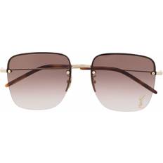 Saint Laurent SL 312 Logo Plaque Sunglasses - Gold