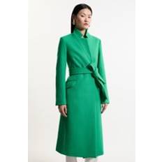 Karen Millen Men Outerwear Karen Millen Premium Italian Manteco Wool Tailored Midi Coat - Green