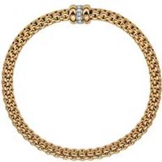 XS Bracelets Fope Flex'it Solo 18ct Yellow Gold 0.10ct Diamond Bracelet
