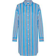 Blau Nachthemden Mey Nachthemd Sleepshirt CALMING STRIPES - Blue