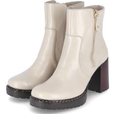 Rieker Beige Ankelboots Rieker Stiefelette Plateau Blockabsatz Y4155 - Damen - Beige
