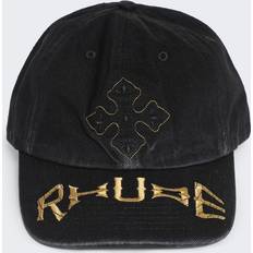 Einfarbig - Unisex Jeans Rhude Cross Denim Cap - Black