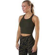 Gröna Linnen Casall Bold Rib Crop Tank - Forest Green