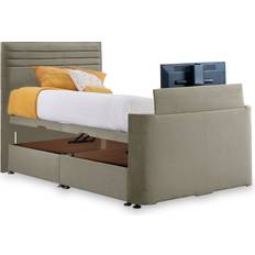 Roseland Furniture Ryton Upholstered Velvet Ottoman TV Bed Double King & Superking