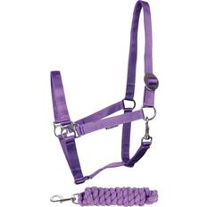 Morado Cabestros para caballos Juego de cabestro y correa para caballos Harry's Horse Initial Violet