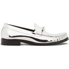 Silver Loafers Stuart Weitzman Lottie Bow Loafer Flats and Loafers - Silver