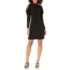 Tommy Hilfiger Grey Dresses Tommy Hilfiger Damen Langarm Etuikleid - Dunkelgrau