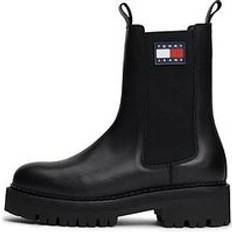 Hvid Chelsea boots Tommy Jeans Sort Chelsea Ankelstøvler Med Flaglogo - Sort