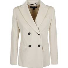 Beige Blazers Max Mara Weekend Double-Breasted Corduroy Blazer