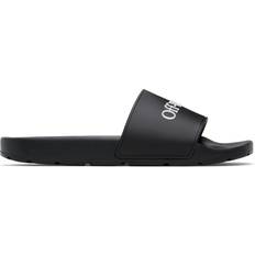 Off-White Man Shoes Off-White Bookish Logo-Print Slides - Black Men