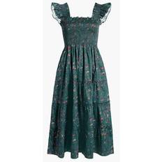 Midi Dresses - XXXS Hill House Home Ellie Ruffle Shoulder Smocked Tired Nap Dress - Green