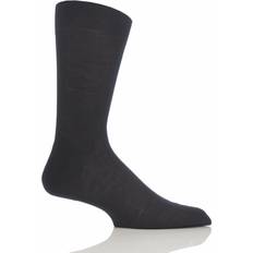 Fabric - Men Underwear Pantherella Mens Danvers Rib Sock - Black