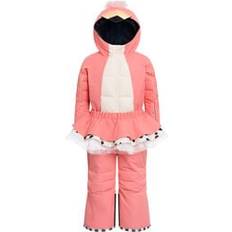 Abnehmbare Kapuze Schneeoveralls WeeDo Schneeanzug "Flamingdo" - Peachy Pink + Sandshell