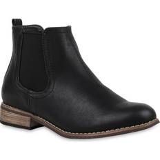 Gefütterte Damen Chelsea Boots - Schwarz