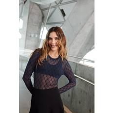 Dame Bluser Hype The Detail Mesh Blouse - Navy