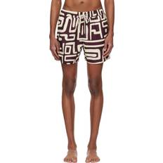 Beige Swimming Trunks Oas Burgundy & Beige Kalahara Swim Shorts