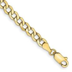 14k - Men Bracelets Bagatela 14K Yellow Gold 4.3 mm Semi-Solid Curb Chain in. Bracelet