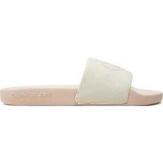 Canvas Slides Calvin Klein Jeans Pantoletten Slide Monogram YW0YW00103 Écru