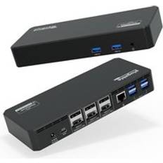 Plugable 12-in-1 USB C Triple Monitor Docking Station 4K with 3x HDMI or 3x DisplayPort USB4 USB-C 60W PD 6x USB Ports Ethernet