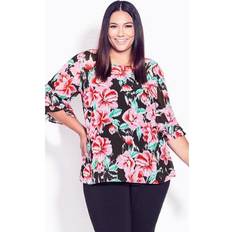 Avenue Clothing Avenue Alex Double Flutter Top - Blurred Floral