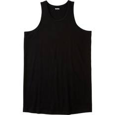 6XL - Women Tank Tops KingSize Shrink-Less Lightweight Longer-Length Tank - Black