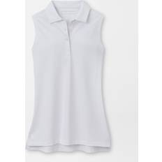 Peter Millar Dame Banded Sport Mesh Button Polo White