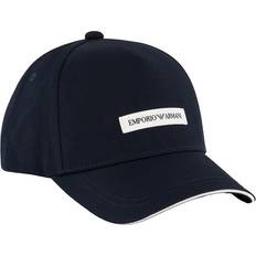 Emporio Armani Tilbehør Emporio Armani Bomuld Canvas Baseball Cap Natteblå - Blå