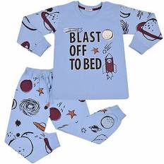 Boys Pyjamases A2Z Kids Kids Boys Rocket Spaceship Pyjamas Set - Off Blue