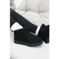 Where's That From Pine Faux Fur Lining Ankle Boots - Black