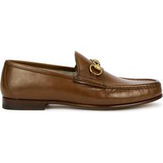 Gucci Slip-On Low Shoes Gucci Roos Horsebit-embellished Leather Loafers - Brown