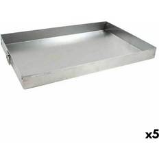 VR Rectangular Silver Aluminium Moulds 45 x 31 x 3.5 cm Set of 5 Cake Pan