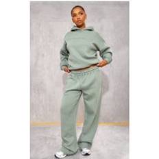 Adult - Green Trousers PrettyLittleThing Sage Athletics Club Embossed Straight Leg Joggers