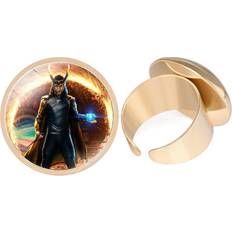 RYWOLT (09607) Popular Loki Time Stone Ring Metal Plated Adjustable Unisex Jewelry