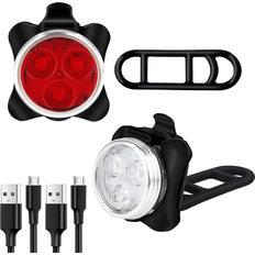 Bike Accessories Chronus LED Bike Light Sets, Super Bright Front Headlights and Rear LED Bicycle Lights, 650mah Lithium Batteries(Black)