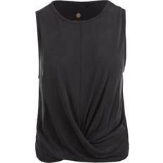 Cropped Linnen Athlecia Diamy Cross Tank Top Träningskläder - Black